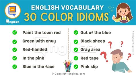 Color Idioms With Meanings And Examples Englezz