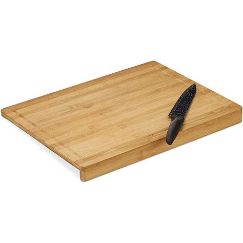 Tabla De Cortar Bamb De Cocina Con Perfil Encimera Borde 35x25x1 2 Cm