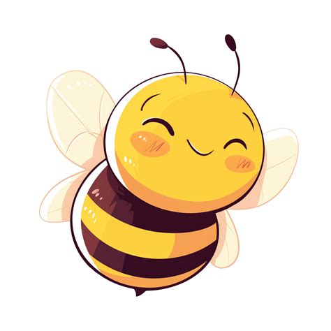 Cute Happy Bee Cartoon Character 46346866 Png