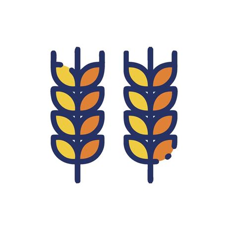 Two Wheat Ears On A White Background Vector Art At Vecteezy