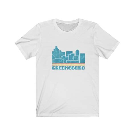 Greensboro Shirt Greensboro City Carolina Nc Skyline Tee Etsy