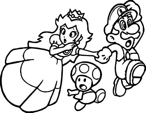 Super Mario Princess Mushroom Coloring Page