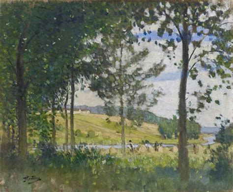 Paysage Au Bord Dune Riviere Par Pierre Eug Ne Mont Zin Sur Artnet