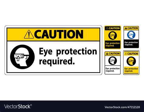 Caution Sign Eye Protection Required Symbol Vector Image