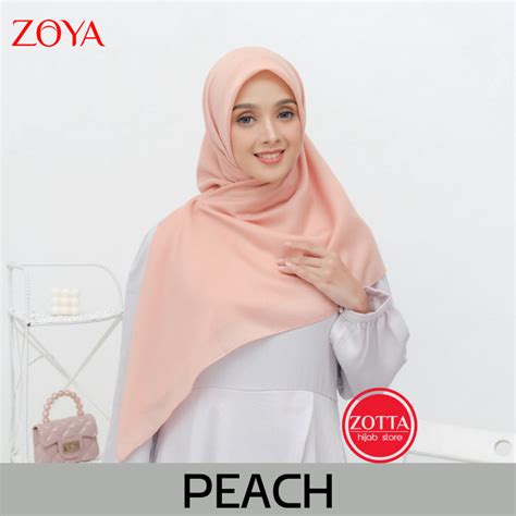 Jual Hijab Segi Empat Zoya X Larissa Chou Rissa Plain Scarf Bahan Voal