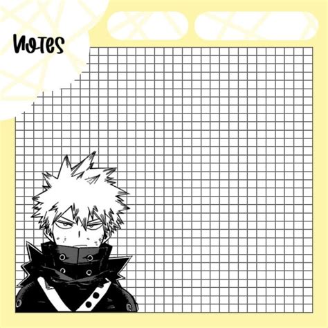 Notas De Bnh Katsuki Bakugou Cuaderno De Notas Pegatinas