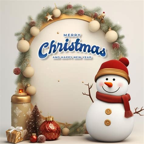 PSD merry christmas and happy new year banner template with white