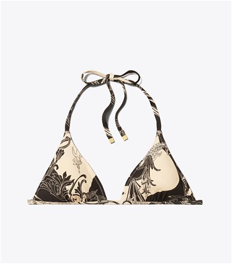 Printed Triangle Bikini Top Women S Designer Two Pieces Tory Burch