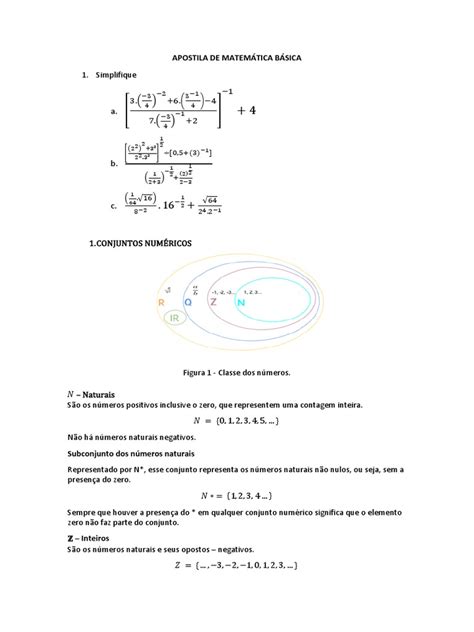 Apostila De Matemática Pdf Exponenciação Número Racional