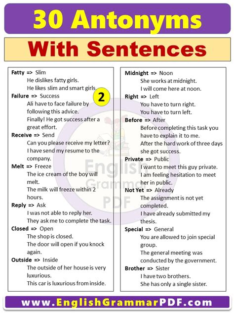 Grammar Grade Grammar Lesson 14 Antonyms Synonyms And 54 Off