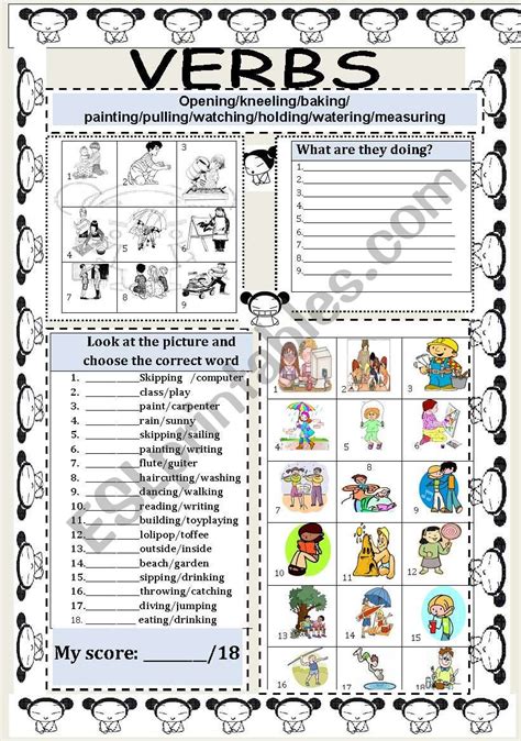 Verbs Esl Worksheet By Jhansi