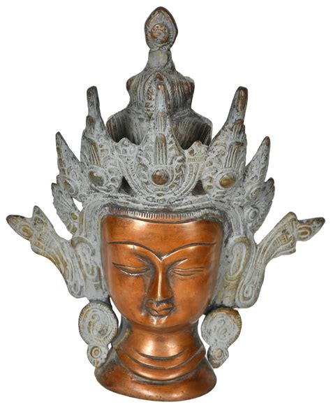 Crown Tara Head In Brass Handmade Made In India Exotic India Art