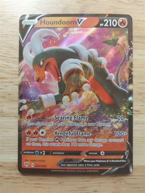 Houndoom V 021 189 Darkness Ablaze NM Ultra Rare Pokemon Card EBay