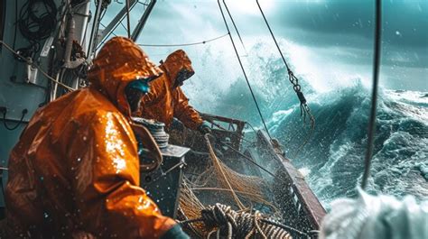 Premium Photo Commercial Fishing Vessel Navigating Stormy Seas Aig