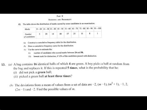 Wassce Elective Further Mathematics Paper Q And Q Statistics