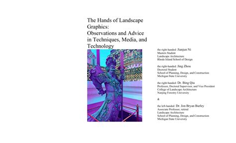 PDF The Hands Of Landscape Graphics Observations And Advice In