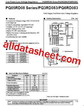 PQ05RD08 数据表 PDF Sharp Corporation