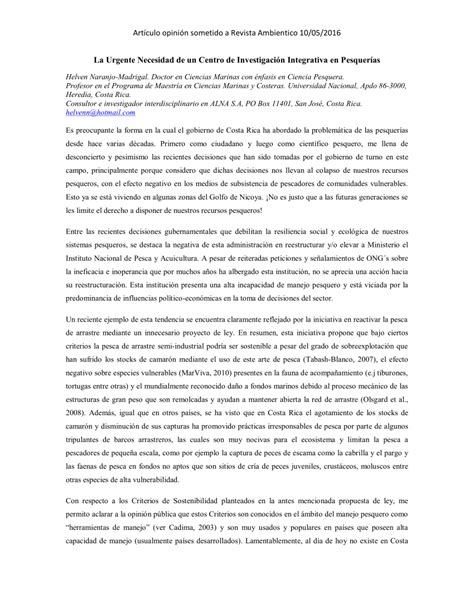 PDF La Urgente Necesidad de un Centro de Investigación Integrativa en