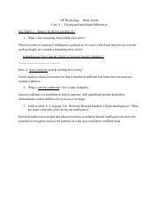 Unit 11 Study Guide Pdf AP Psychology Study Guide Unit 11 Testing