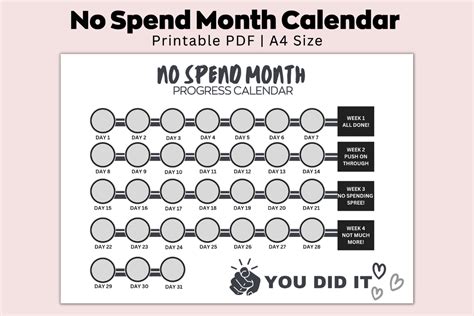 No Spend Month Tracker Printable