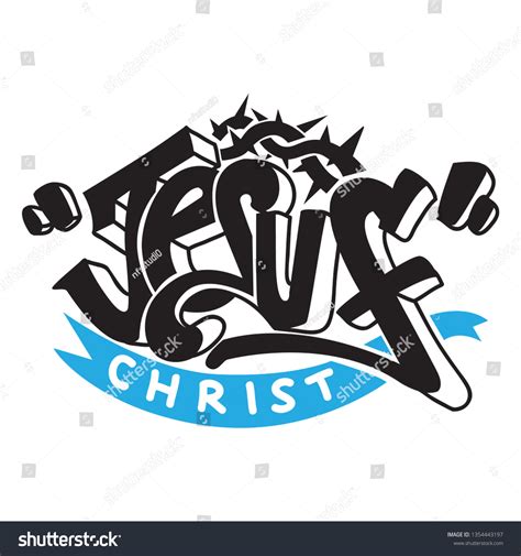 Jesus Christ Graffiti Lettering Style Typography Stock Vector (Royalty ...