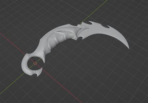 STL File Valorant Reaver 2 Karambit Knife Melee 1 1 3D Model 3D Print