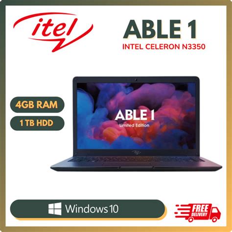 Promo Laptop ITEL Able 1 Intel Celeron N3350 4GB 1TB NVMA Windows10