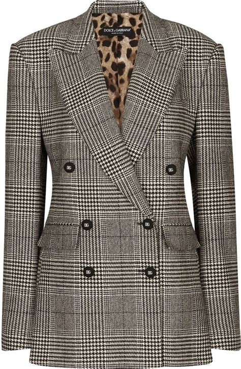 Dolce Gabbana Houndstooth Virgin Wool Double Breasted Blazer ShopStyle