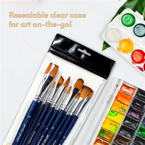 10 pcs Watercolor Paint Brush Set - MozArt Supplies USA