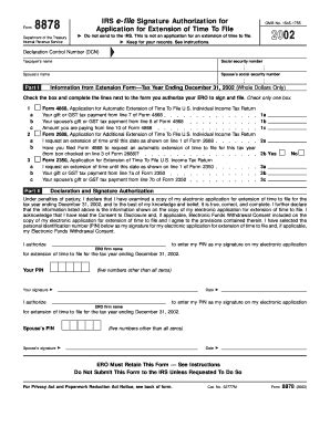 Fillable Online Irs Efile Signature Authorization Extension Form Fax