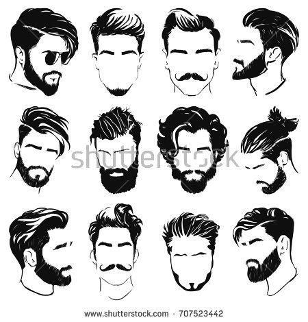 Vector Men Hairstyle Silhouettes Coiffure Homme Dessin Dessin