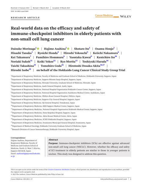 PDF Real World Data On The Efficacy And Safety Of Immune Checkpoint