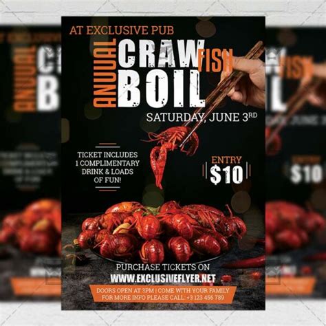 Crawfish Boil Invitation Flyer Food A5 Template ExclsiveFlyer