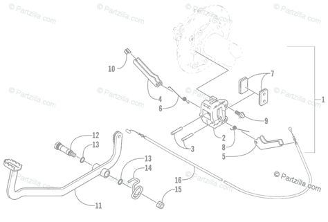 Arctic Cat Atv Oem Parts Diagram For Mechanical Brake Assembly