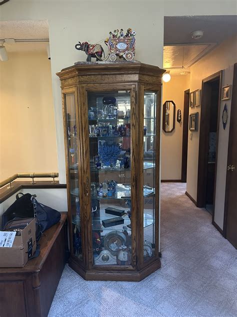 Beautiful Oak Curio Cabinet With Light For Sale In Gouldsboro Pa Offerup