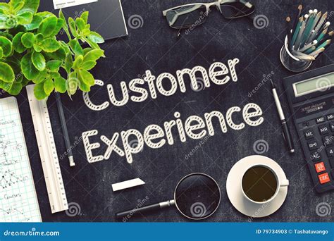 Customer Experience On Black Chalkboard 3D Rendering Stock Image