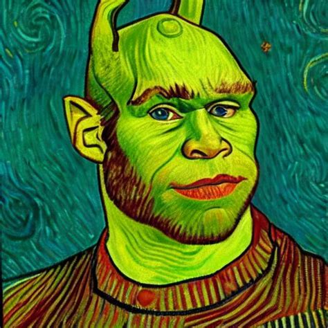 A Portrait Of Shrek By Vincent Van Gogh Featured On Stable Diffusion