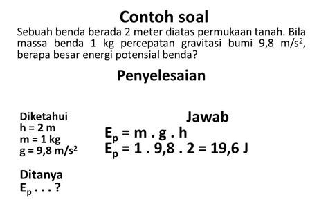 Inilah 13 Pembahasan Contoh Soal Dan Jawaban Energi Potensial