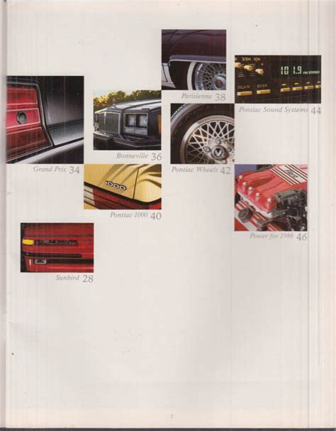 Pontiac Firebird Grand Prix Grand Am Fiero Bonneville Brochure