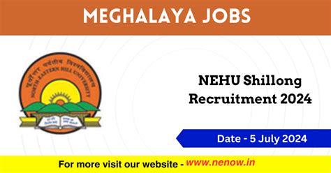 Meghalaya Jobs NEHU Shillong Recruitment 2024