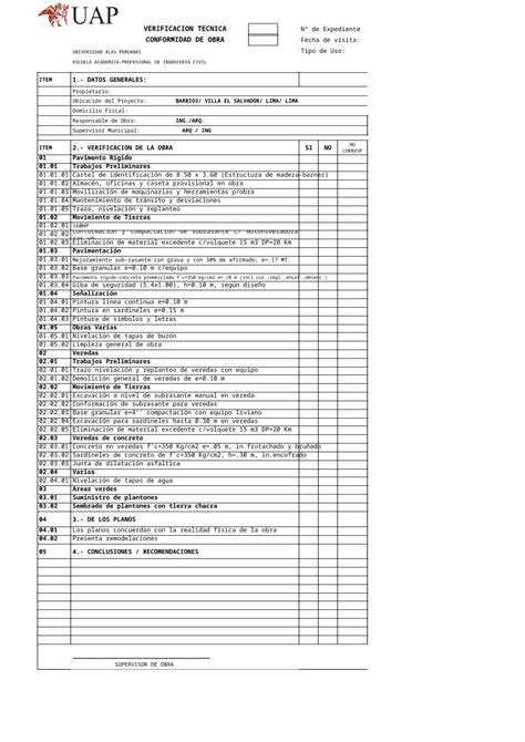 Xls Verificacion Tecnica Pista Pachacamac Dokumen Tips