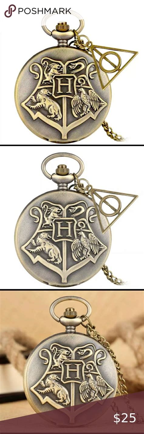 Harry Potter Hogwarts wizard magic school pocket watch fandom movie necklace in 2022 | Magic ...