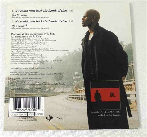 Cd Single R Kelly If I Could Turn Back The Hands Of Time And Tracking