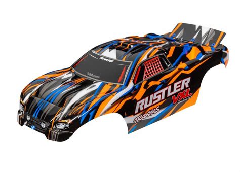 Traxxas Body Rustler VXL Orange Painted Decals Applied TRX3726T