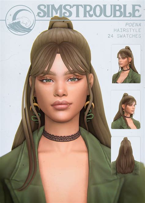 POENA By Simstrouble Simstrouble Cabelo Sims Cabelo De Mulher The