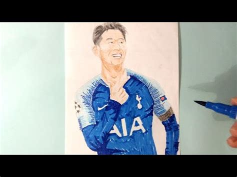 How To Draw Son Heung Min Tottenham Hotspurs Bee Deev YouTube