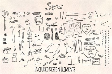 Sewing Dressmaker Crafts Graphic Kit By Violet Lebeaux Thehungryjpeg