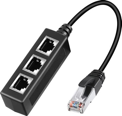 Jowfay Répartiteur Ethernet Rj45 Câble Répartiteur 1 à 3 Ports Femelles Adaptateur De Câble D