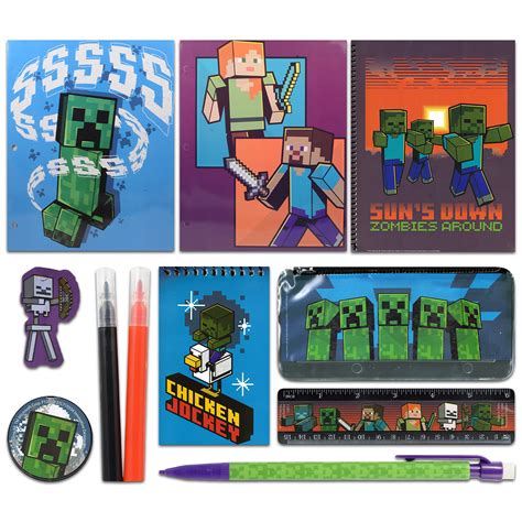 Buy Minecraft School Supplies Value Pack Minecraft Folders Notebook