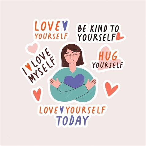 Premium Vector Collection Of Love Yourself Stickers